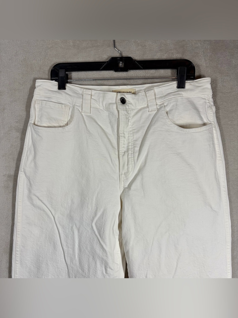 Madewell Jeans Vintage Wide Leg Crop Size 31 White Denim Minimalist Modern Clean - Picture 3 of 11